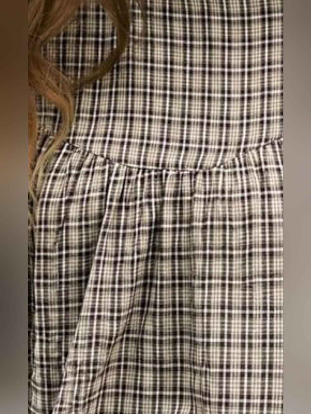 NWT Prairiecore Plaid Babydoll Blouse | Size Large | Just Arrived - Picture 4 of 4